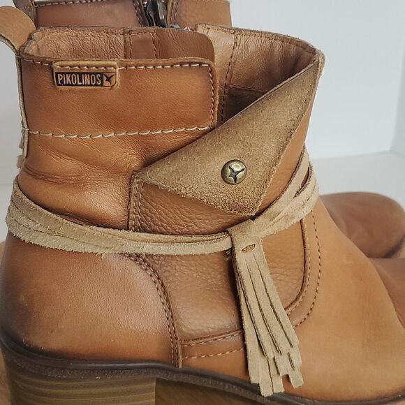 Pikolinos Zaragoza Women's Leather Ankle Booties Tassels Size 37 - Picture 2 of 16